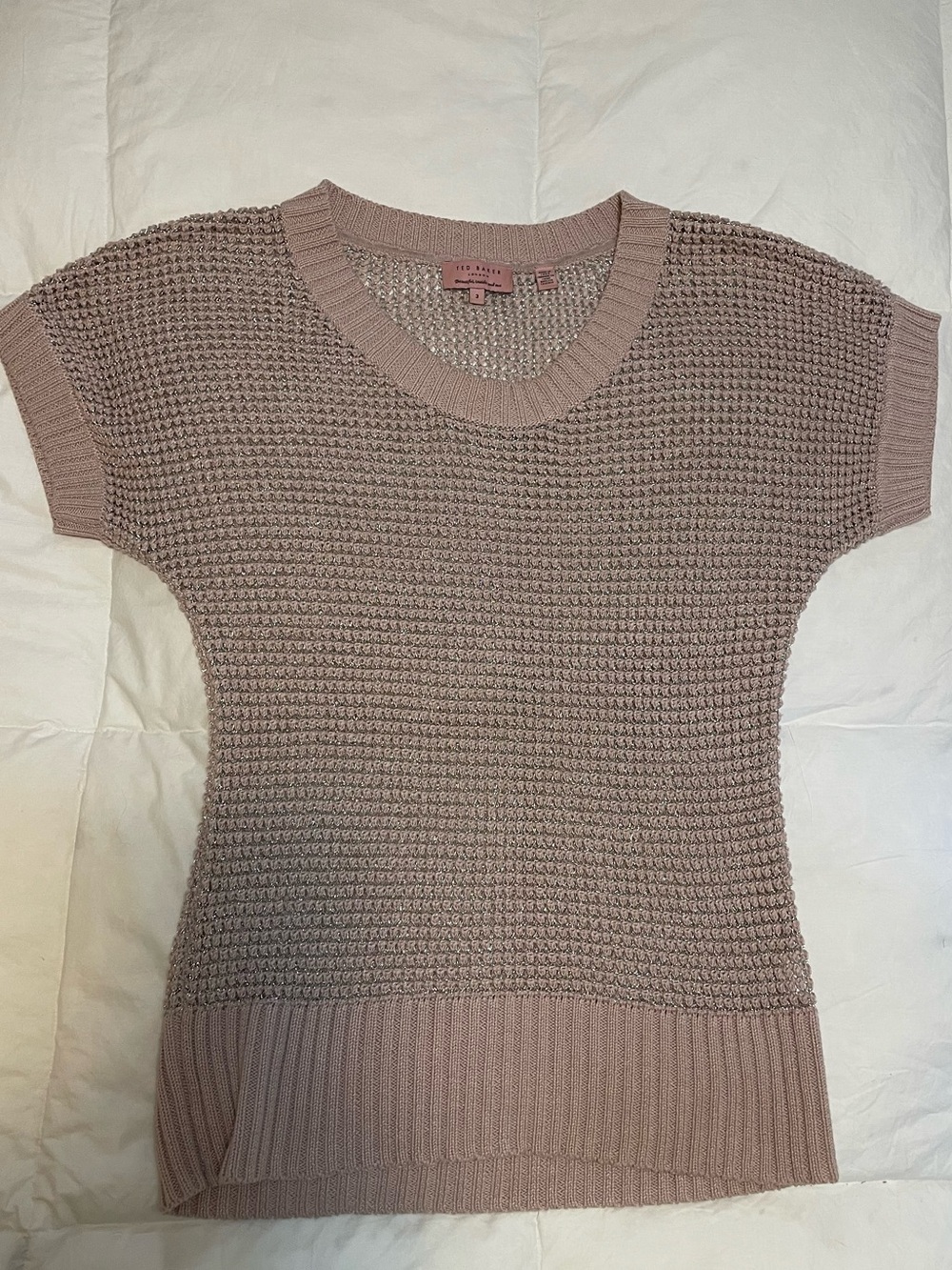 Ted Baker Loose knit top Metallic thread see photos. Size 12-14 or 3